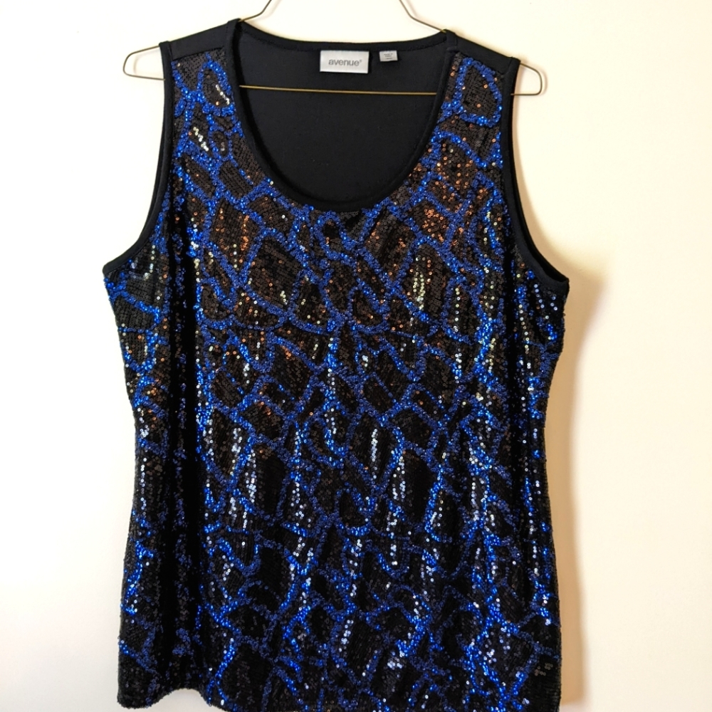 Avenue sequined sleeveless top 18 20